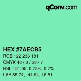 カラーコード: HEX #7AECB5 | qconv.com