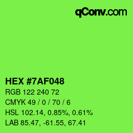 Color code: HEX #7AF048 | qconv.com