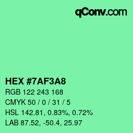 Color code: HEX #7AF3A8 | qconv.com