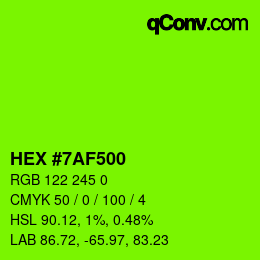 颜色代码: HEX #7AF500 | qconv.com