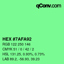 Color code: HEX #7AFA92 | qconv.com