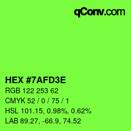 Color code: HEX #7AFD3E | qconv.com
