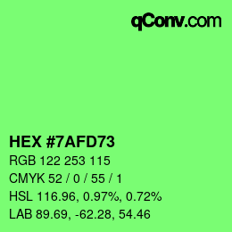 Farbcode: HEX #7AFD73 | qconv.com