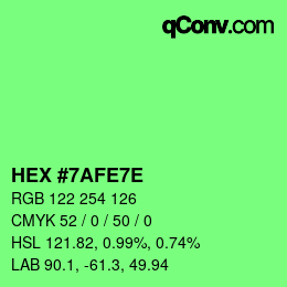 Color code: HEX #7AFE7E | qconv.com