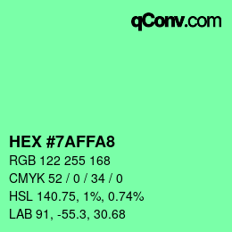 颜色代码: HEX #7AFFA8 | qconv.com