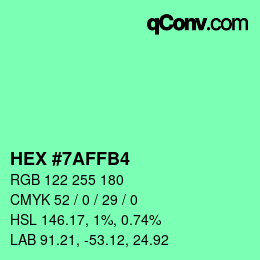 Color code: HEX #7AFFB4 | qconv.com