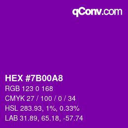 Color code: HEX #7B00A8 | qconv.com