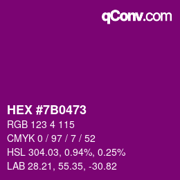 Color code: HEX #7B0473 | qconv.com
