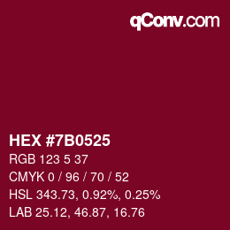 Color code: HEX #7B0525 | qconv.com