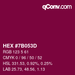 カラーコード: HEX #7B053D | qconv.com