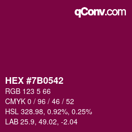 Color code: HEX #7B0542 | qconv.com