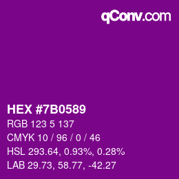 カラーコード: HEX #7B0589 | qconv.com