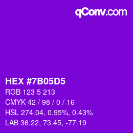 Color code: HEX #7B05D5 | qconv.com