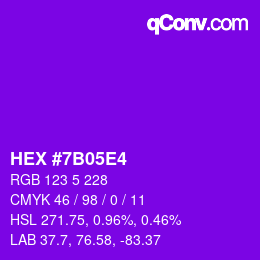 Color code: HEX #7B05E4 | qconv.com