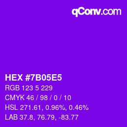 Color code: HEX #7B05E5 | qconv.com