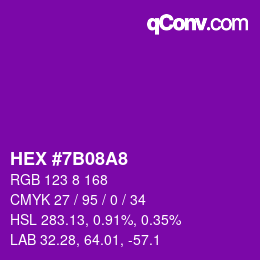 カラーコード: HEX #7B08A8 | qconv.com