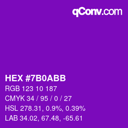 Color code: HEX #7B0ABB | qconv.com