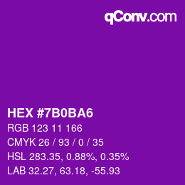 Color code: HEX #7B0BA6 | qconv.com