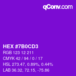 Color code: HEX #7B0CD3 | qconv.com