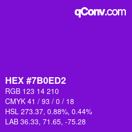 Color code: HEX #7B0ED2 | qconv.com