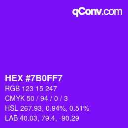 カラーコード: HEX #7B0FF7 | qconv.com
