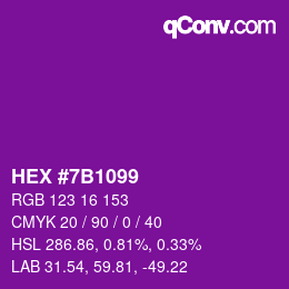 Color code: HEX #7B1099 | qconv.com
