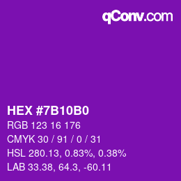 Color code: HEX #7B10B0 | qconv.com