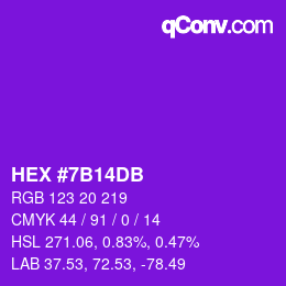 Color code: HEX #7B14DB | qconv.com