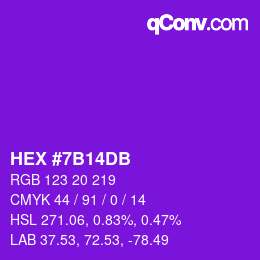 颜色代码: HEX #7B14DB | qconv.com