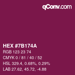 Color code: HEX #7B174A | qconv.com