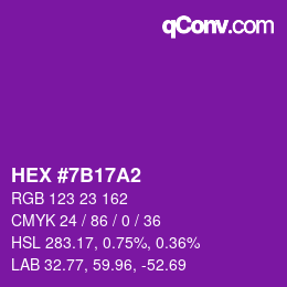 カラーコード: HEX #7B17A2 | qconv.com
