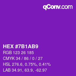Color code: HEX #7B1AB9 | qconv.com