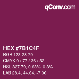 カラーコード: HEX #7B1C4F | qconv.com