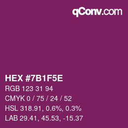 Color code: HEX #7B1F5E | qconv.com
