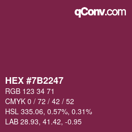 Color code: HEX #7B2247 | qconv.com