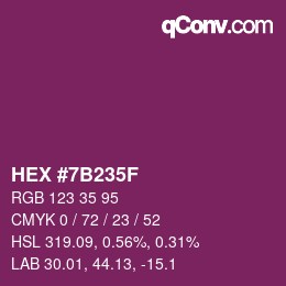 Color code: HEX #7B235F | qconv.com