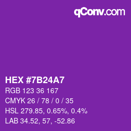 カラーコード: HEX #7B24A7 | qconv.com