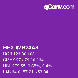 颜色代码: HEX #7B24A8 | qconv.com