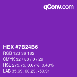 Color code: HEX #7B24B6 | qconv.com