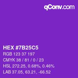 Color code: HEX #7B25C5 | qconv.com