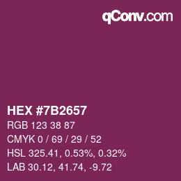 カラーコード: HEX #7B2657 | qconv.com