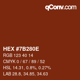 Color code: HEX #7B280E | qconv.com