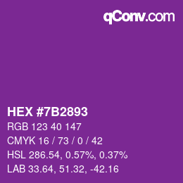 Color code: HEX #7B2893 | qconv.com