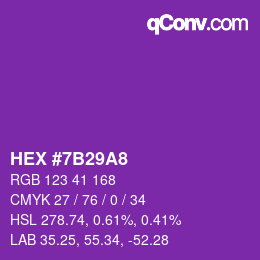 カラーコード: HEX #7B29A8 | qconv.com