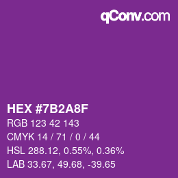 カラーコード: HEX #7B2A8F | qconv.com