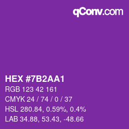 Color code: HEX #7B2AA1 | qconv.com