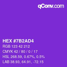Color code: HEX #7B2AD4 | qconv.com