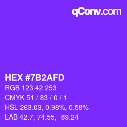 Color code: HEX #7B2AFD | qconv.com