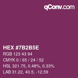 Code couleur: HEX #7B2B5E | qconv.com