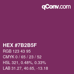 颜色代码: HEX #7B2B5F | qconv.com